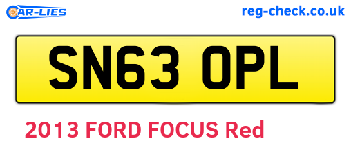 SN63OPL are the vehicle registration plates.