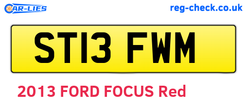 ST13FWM are the vehicle registration plates.