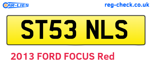 ST53NLS are the vehicle registration plates.