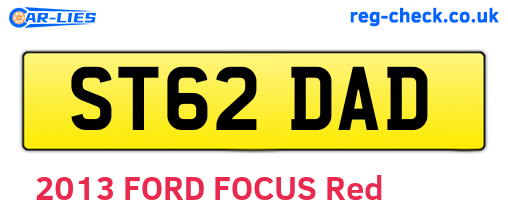 ST62DAD are the vehicle registration plates.