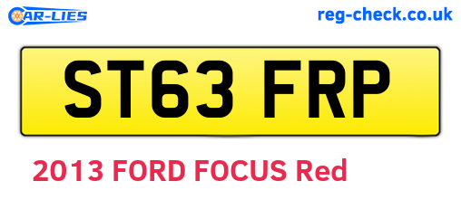 ST63FRP are the vehicle registration plates.