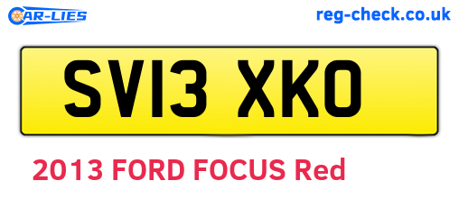 SV13XKO are the vehicle registration plates.