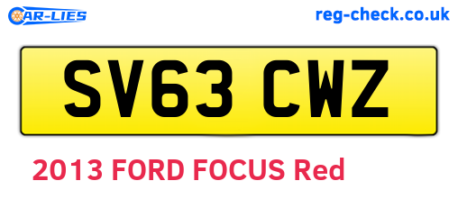 SV63CWZ are the vehicle registration plates.