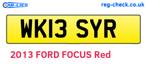 WK13SYR are the vehicle registration plates.