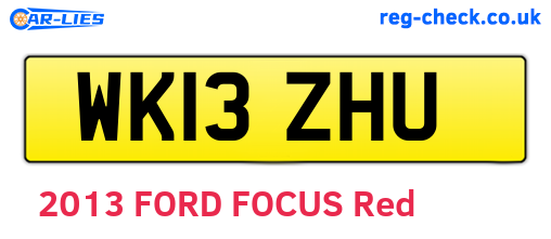WK13ZHU are the vehicle registration plates.