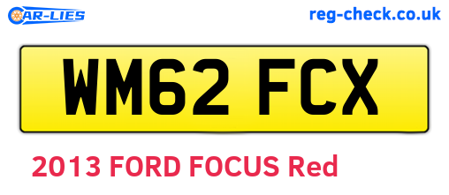 WM62FCX are the vehicle registration plates.