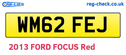 WM62FEJ are the vehicle registration plates.
