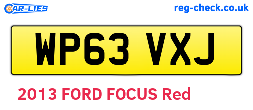 WP63VXJ are the vehicle registration plates.