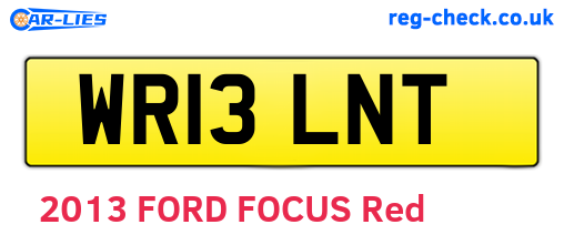 WR13LNT are the vehicle registration plates.