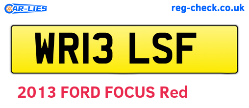 WR13LSF are the vehicle registration plates.