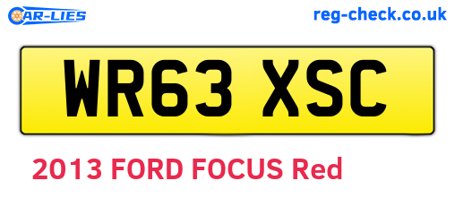 WR63XSC are the vehicle registration plates.