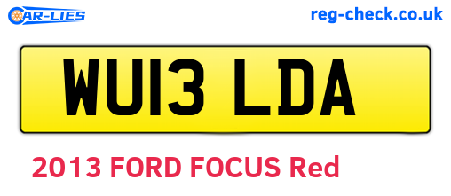WU13LDA are the vehicle registration plates.