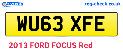 WU63XFE are the vehicle registration plates.