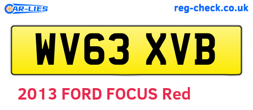 WV63XVB are the vehicle registration plates.
