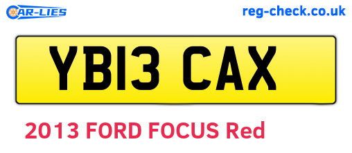 YB13CAX are the vehicle registration plates.