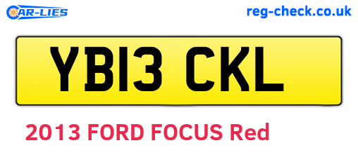 YB13CKL are the vehicle registration plates.
