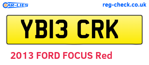 YB13CRK are the vehicle registration plates.