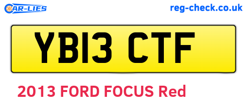 YB13CTF are the vehicle registration plates.