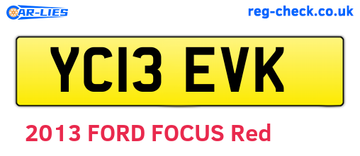 YC13EVK are the vehicle registration plates.