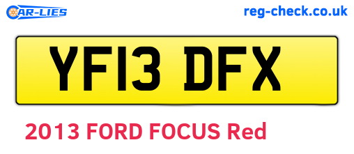 YF13DFX are the vehicle registration plates.