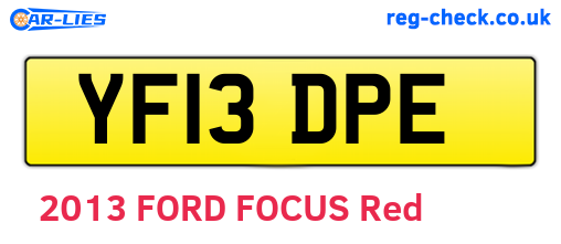YF13DPE are the vehicle registration plates.