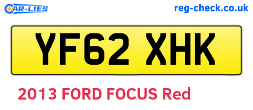 YF62XHK are the vehicle registration plates.