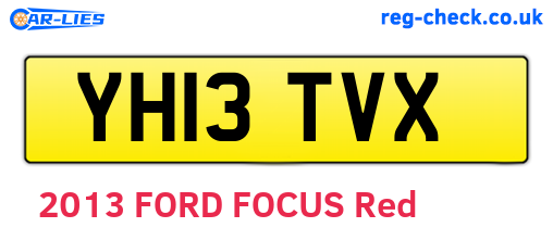 YH13TVX are the vehicle registration plates.