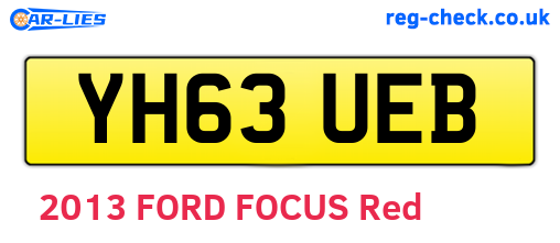 YH63UEB are the vehicle registration plates.