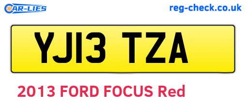 YJ13TZA are the vehicle registration plates.