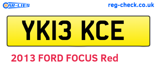 YK13KCE are the vehicle registration plates.
