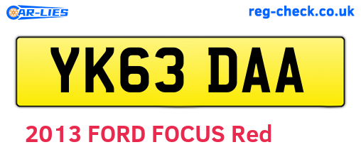 YK63DAA are the vehicle registration plates.