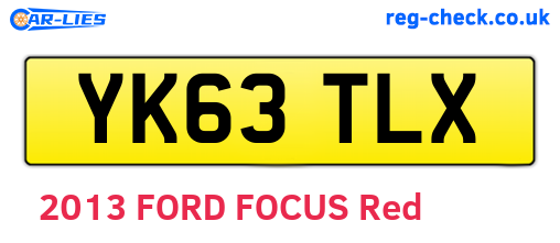 YK63TLX are the vehicle registration plates.
