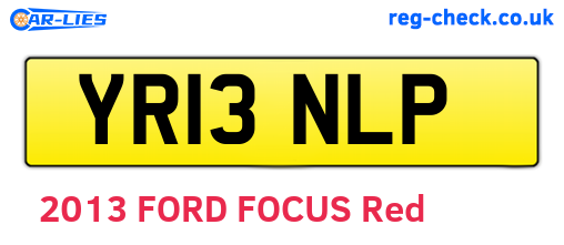 YR13NLP are the vehicle registration plates.