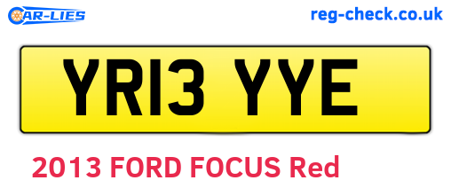 YR13YYE are the vehicle registration plates.
