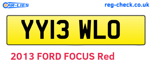 YY13WLO are the vehicle registration plates.