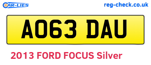 AO63DAU are the vehicle registration plates.