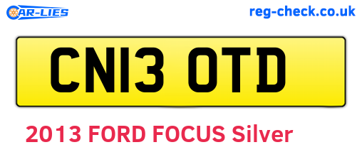 CN13OTD are the vehicle registration plates.