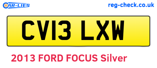 CV13LXW are the vehicle registration plates.