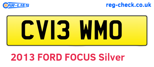 CV13WMO are the vehicle registration plates.