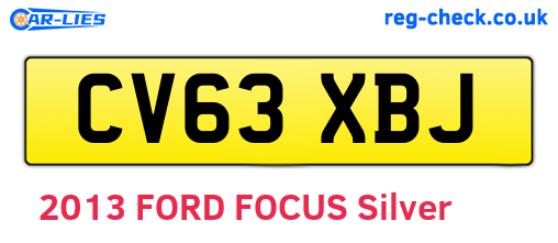 CV63XBJ are the vehicle registration plates.