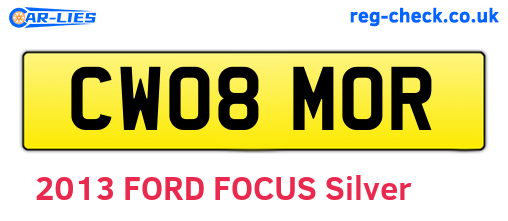 CW08MOR are the vehicle registration plates.