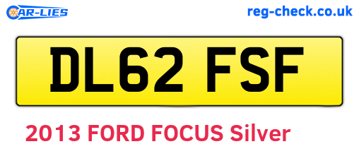 DL62FSF are the vehicle registration plates.