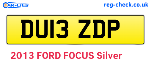 DU13ZDP are the vehicle registration plates.