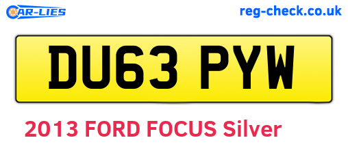DU63PYW are the vehicle registration plates.