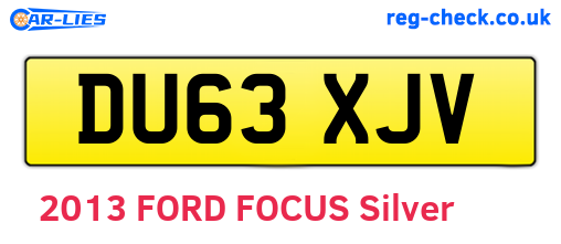 DU63XJV are the vehicle registration plates.