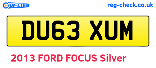 DU63XUM are the vehicle registration plates.