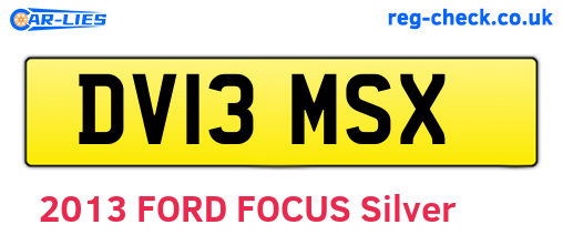 DV13MSX are the vehicle registration plates.