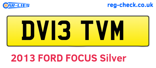 DV13TVM are the vehicle registration plates.