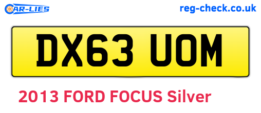 DX63UOM are the vehicle registration plates.