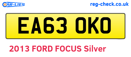 EA63OKO are the vehicle registration plates.